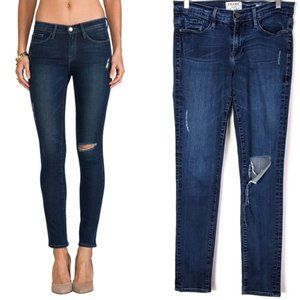 FRAME Denim Mid-rise Le Skinny de Jeanne Ripped Knee Skinny Jeans 29